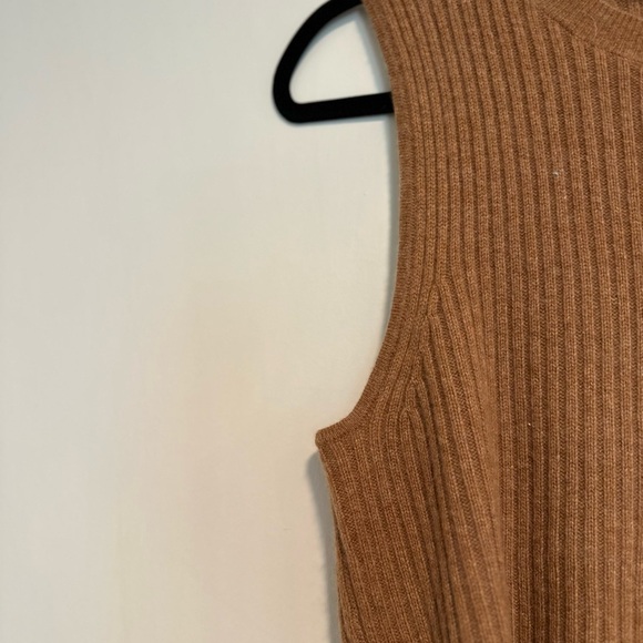 Naked Cashmere Women’s Sz:L Brown 100% Cashmere Ribbed V Neck Sweater Vest - Picture 8 of 11